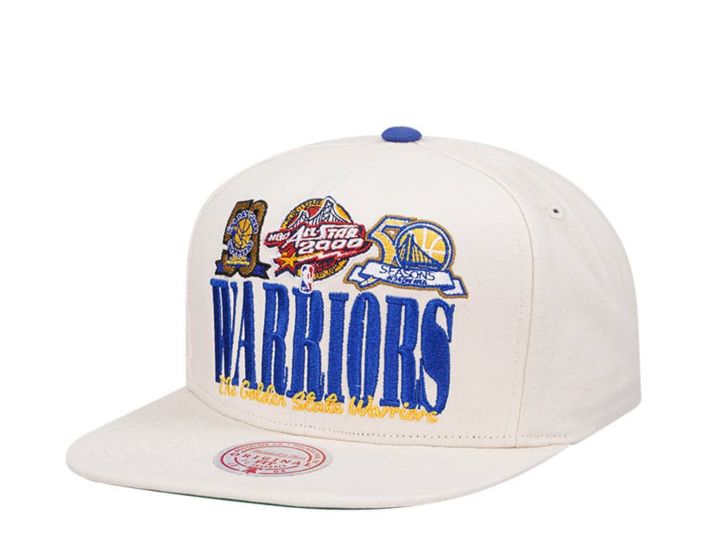 Mitchell & Ness Golden State Warriors Reframe Retro Off White Snapback Cap