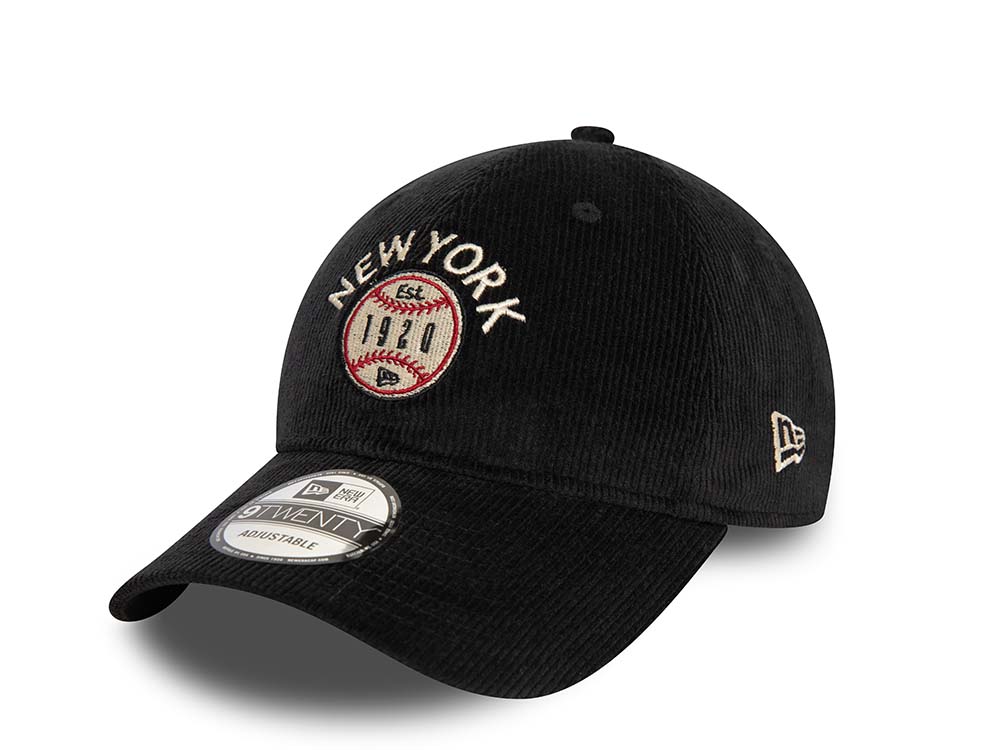 New Era Logo Cord Black 9Twenty Strapback Cap