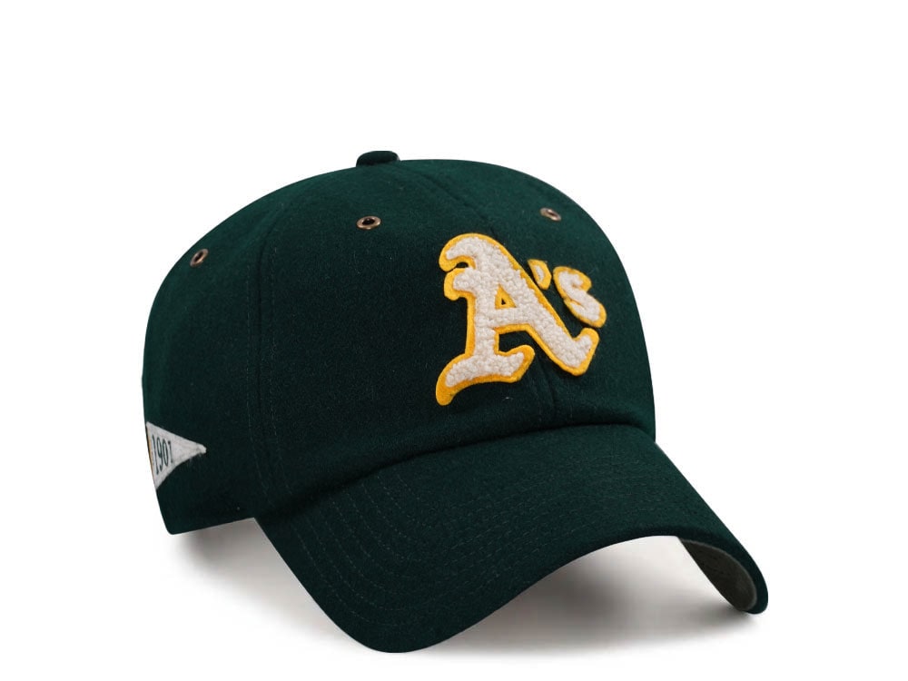 47Brand Oakland Athletics Dark Green Wool Cleanup Strapback Cap