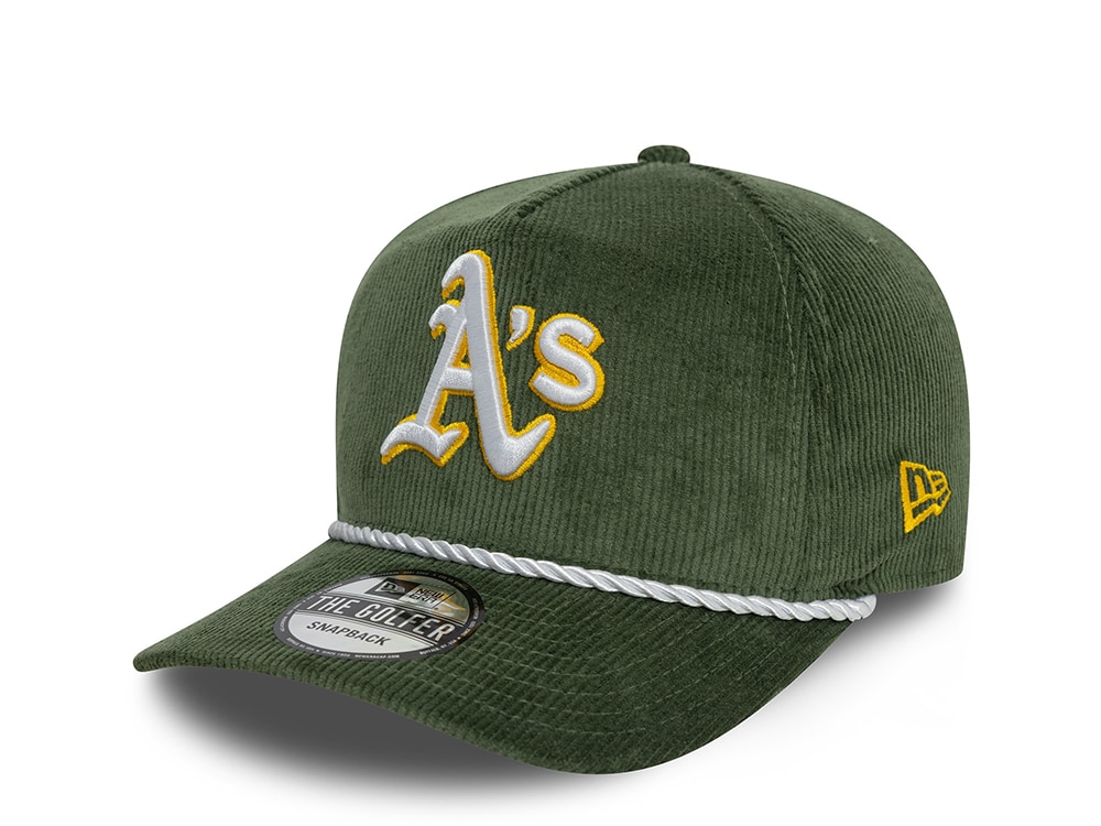 New Era Oakland Athletics Green Corduroy Golfer A Frame Snapback Cap