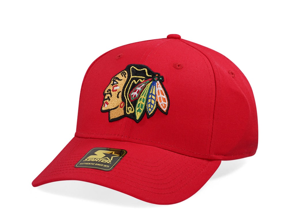 Starter Chicago Blackhawks Score Cotton Twill Curved Snapback Hat