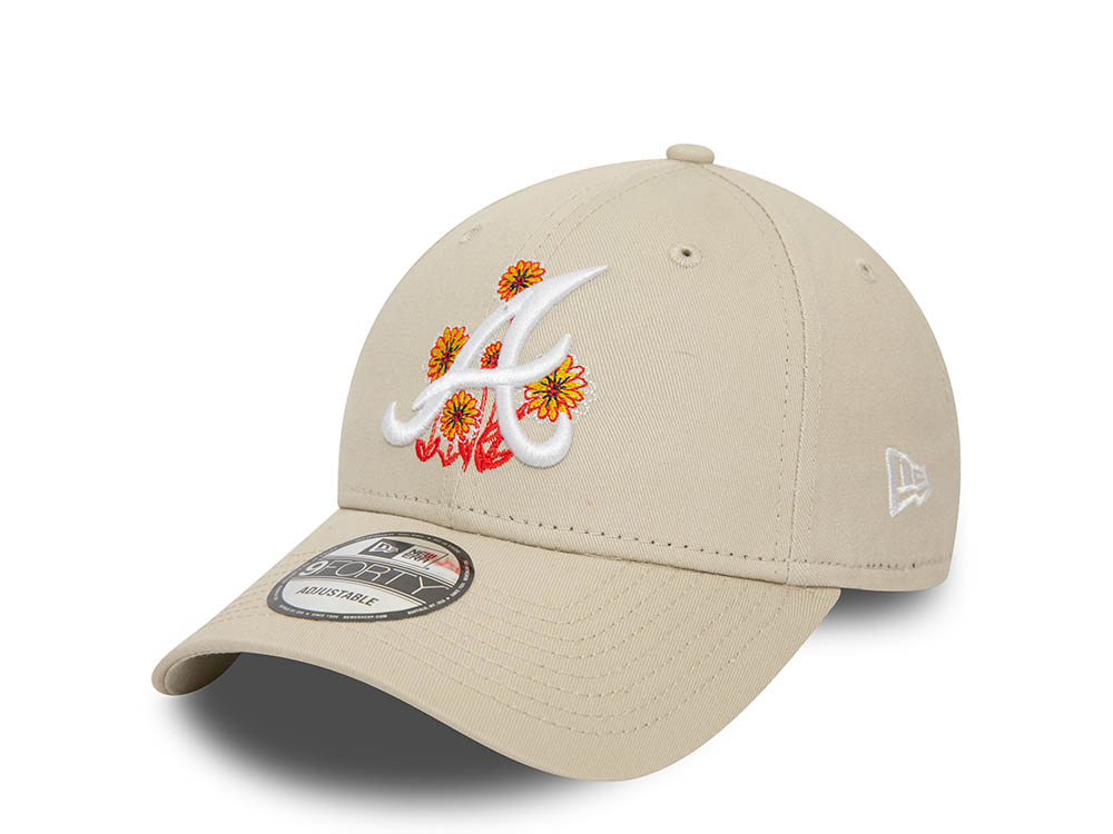 New Era Atlanta Braves Flower Icon Stone 9Forty Strapback  Cap