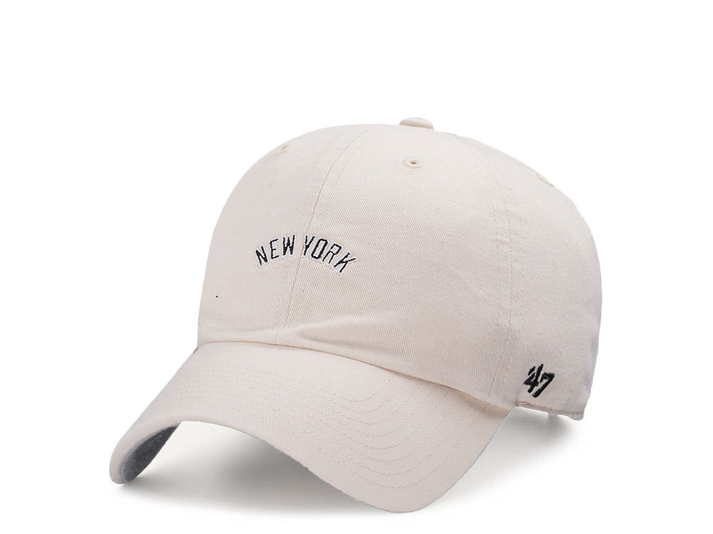 47Brand New York Yankees Natural Base Runner Script 47 Clean Up Strapback Cap