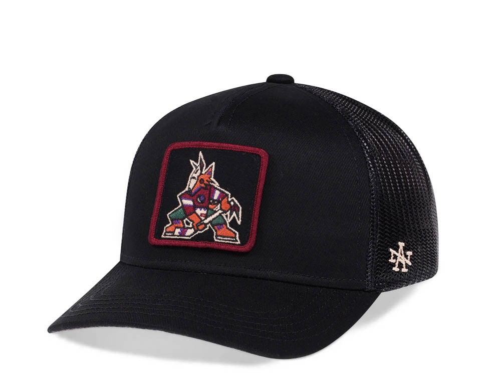 American Needle Arizona Coyotes Black Trucker Snapback Cap