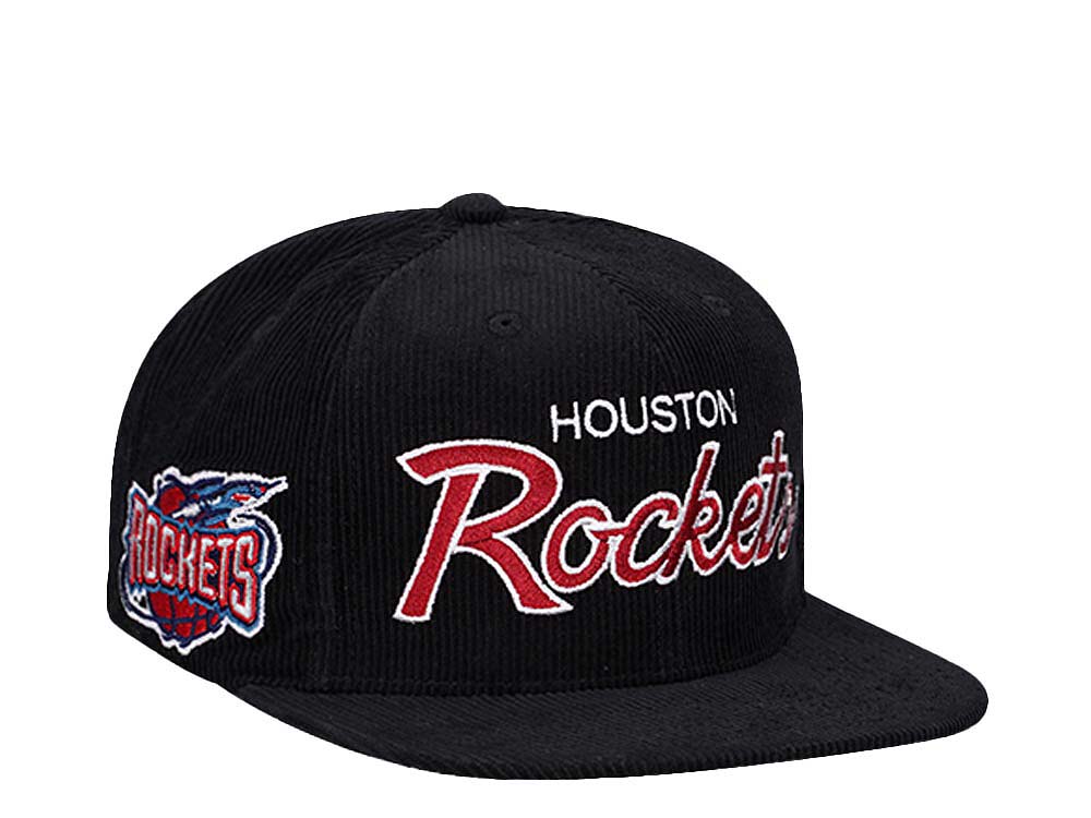 Mitchell & Ness Houston Rockets Cord Script Hardwood Classic Snapback Cap