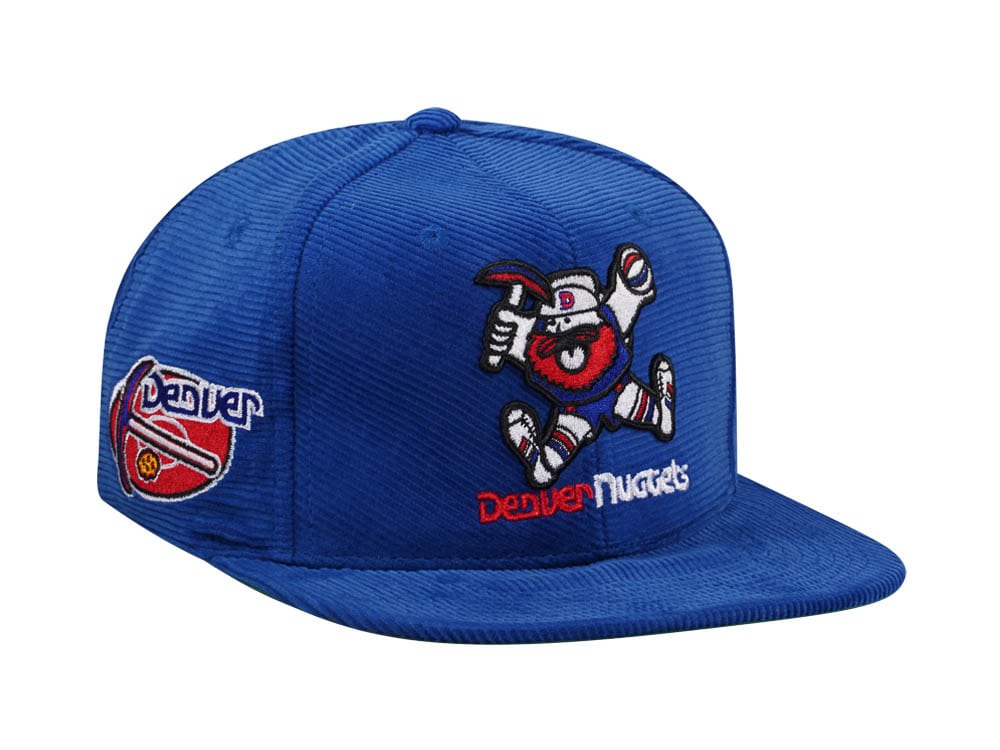 Mitchell & Ness Denver Nuggets Blue Cord Hardwood Classic Snapback Cap