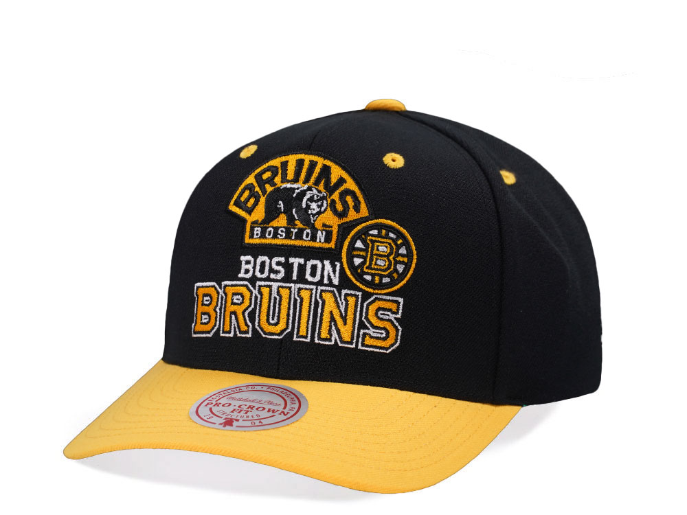 Mitchell & Ness Boston Bruins Two Tone Pro Crown Fit Snapback Cap