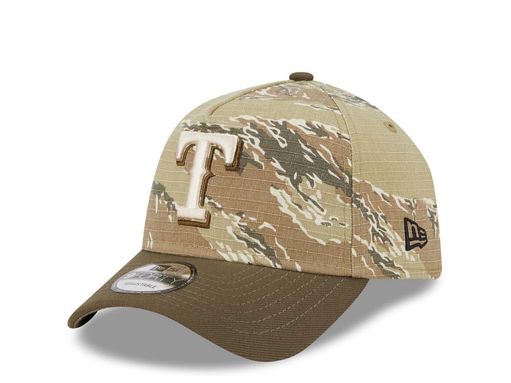 New Era Texas Rangers Tiger Camo Two Tone 9Forty A Frame Snapback Cap