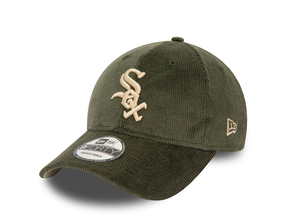 New Era Chicago White Sox Cord Olive 9Forty Strapback  Cap