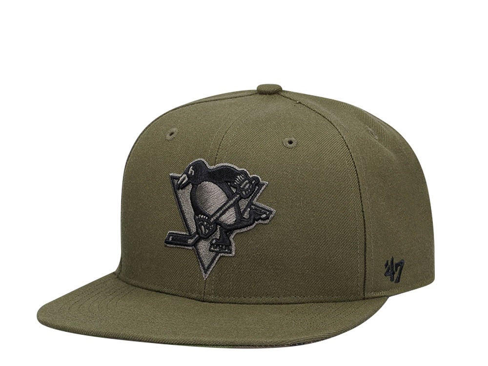 47Brand Pittsburgh Penguins Sandalwood Ballpark Camo Captain MVP Snapback Cap