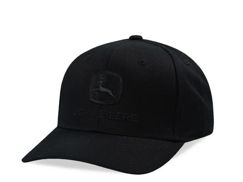 John Deere Blackout Full Twill Black Snapback Cap