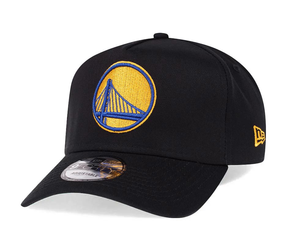 New Era Golden State Warriors Black 9Forty A Frame Snapback Cap