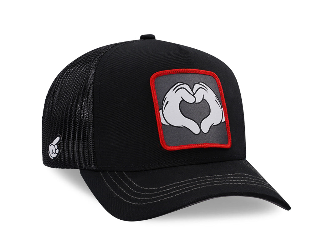 Capslab Disney Heart Hands Black Trucker Snapback Cap