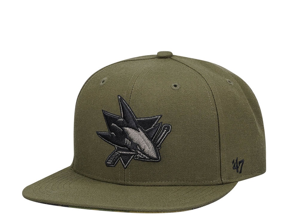 47Brand San Jose Sharks Sandalwood Ballpark Camo Captain MVP Snapback Cap