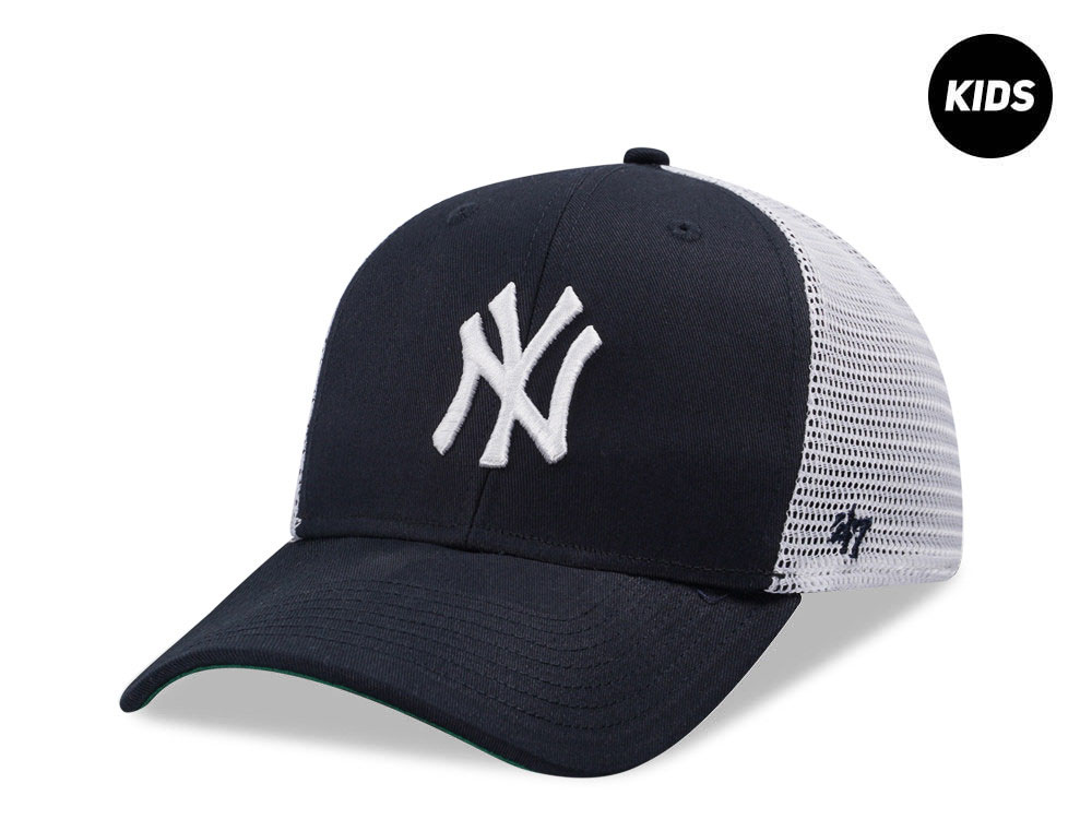 47Brand New York Yankees Black MVP Kids Trucker Snapback Cap