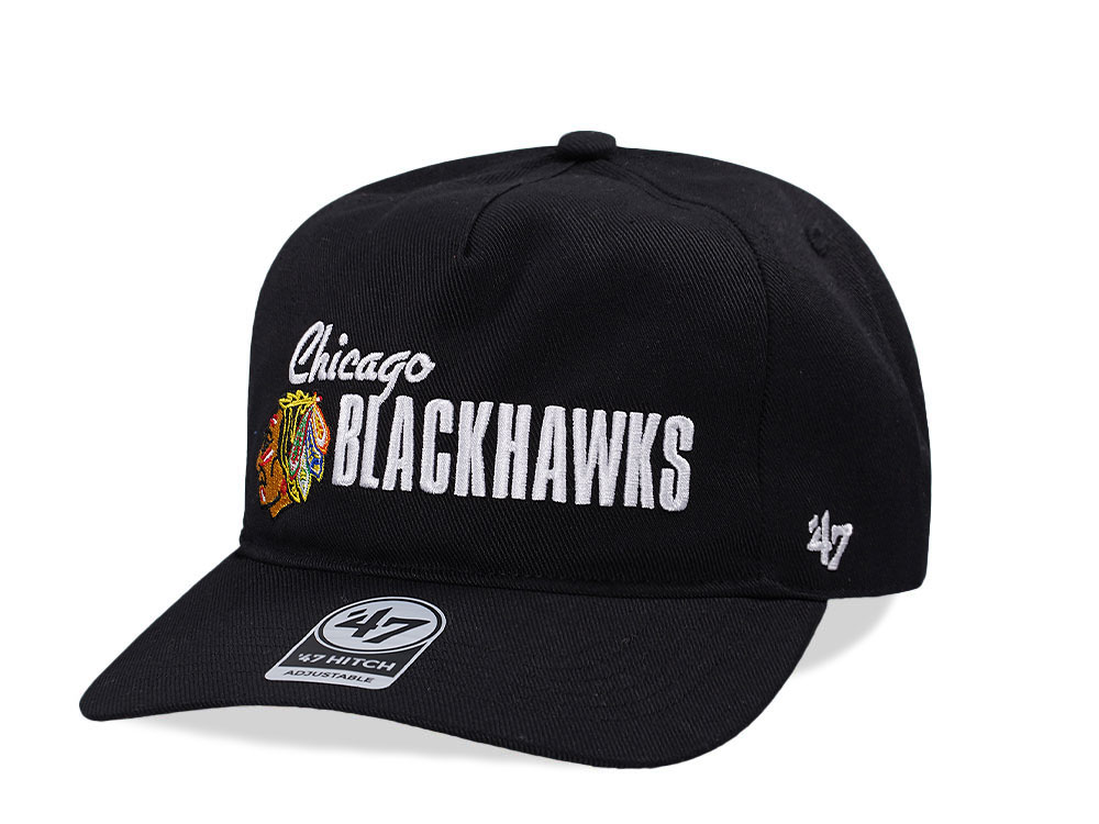 47Brand Chicago Blackhawks Black Shadow 47 Hitch Snapback Cap