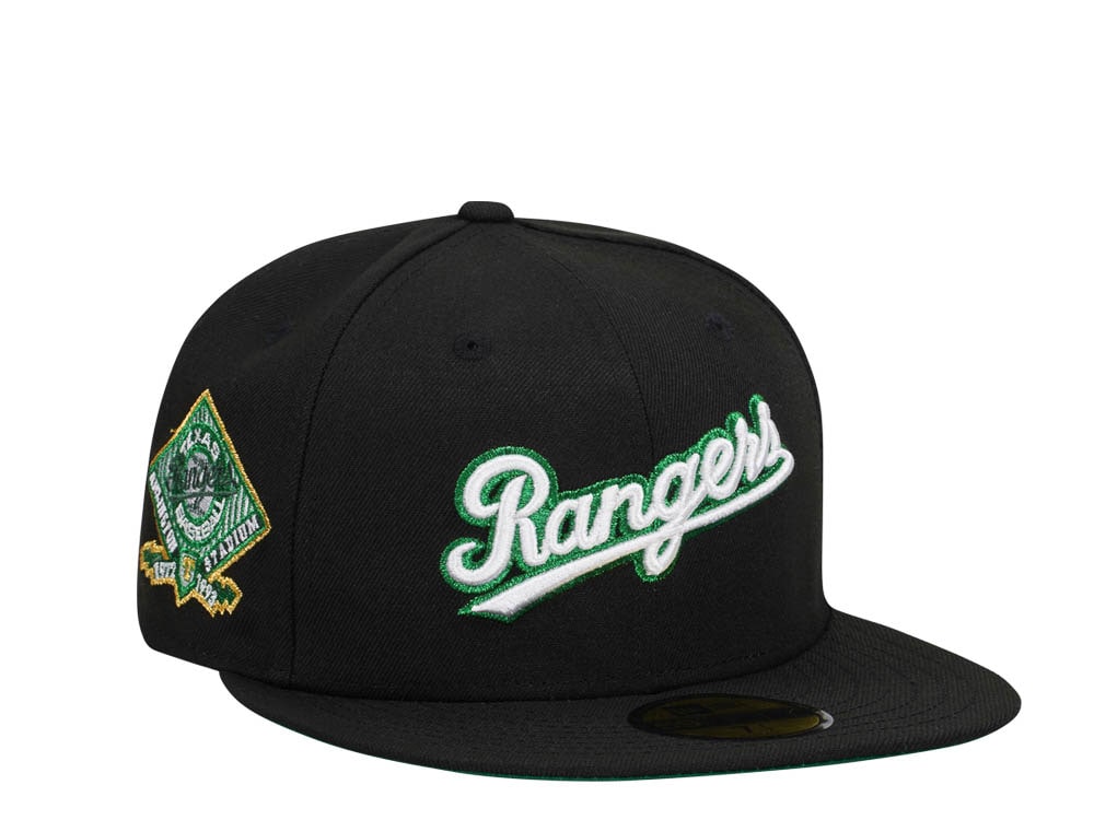 New Era Texas Rangers Arlington Stadium Black Dome Metallic Edition 59Fifty Fitted Cap