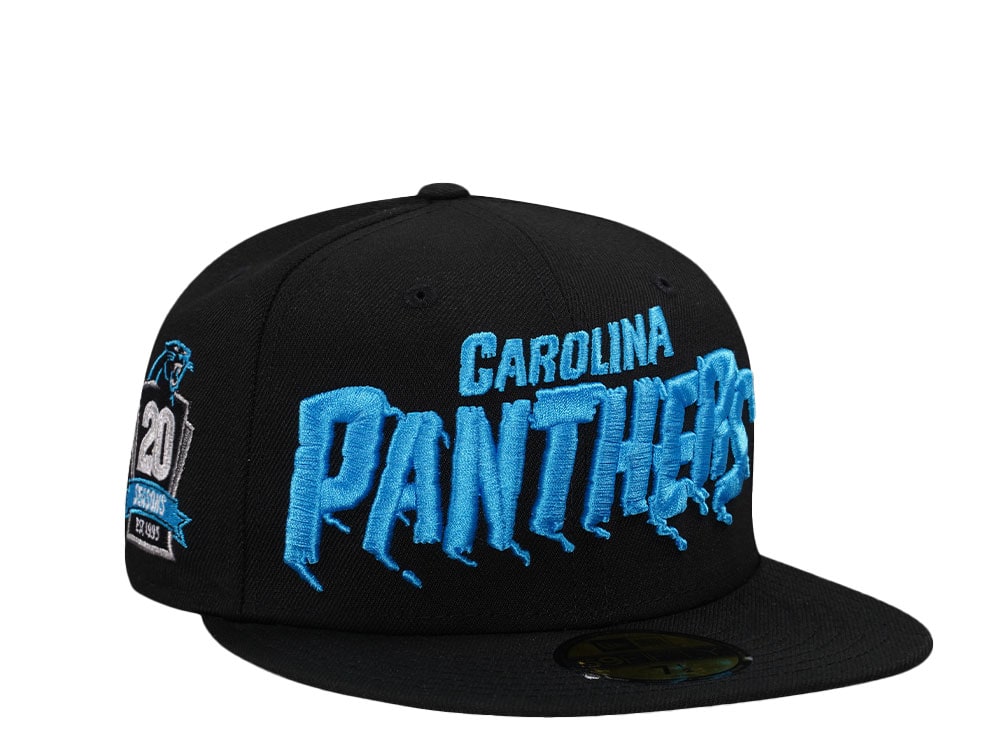 New Era Carolina Panthers 20 Seasons Script Edition 59Fifty Fitted Cap