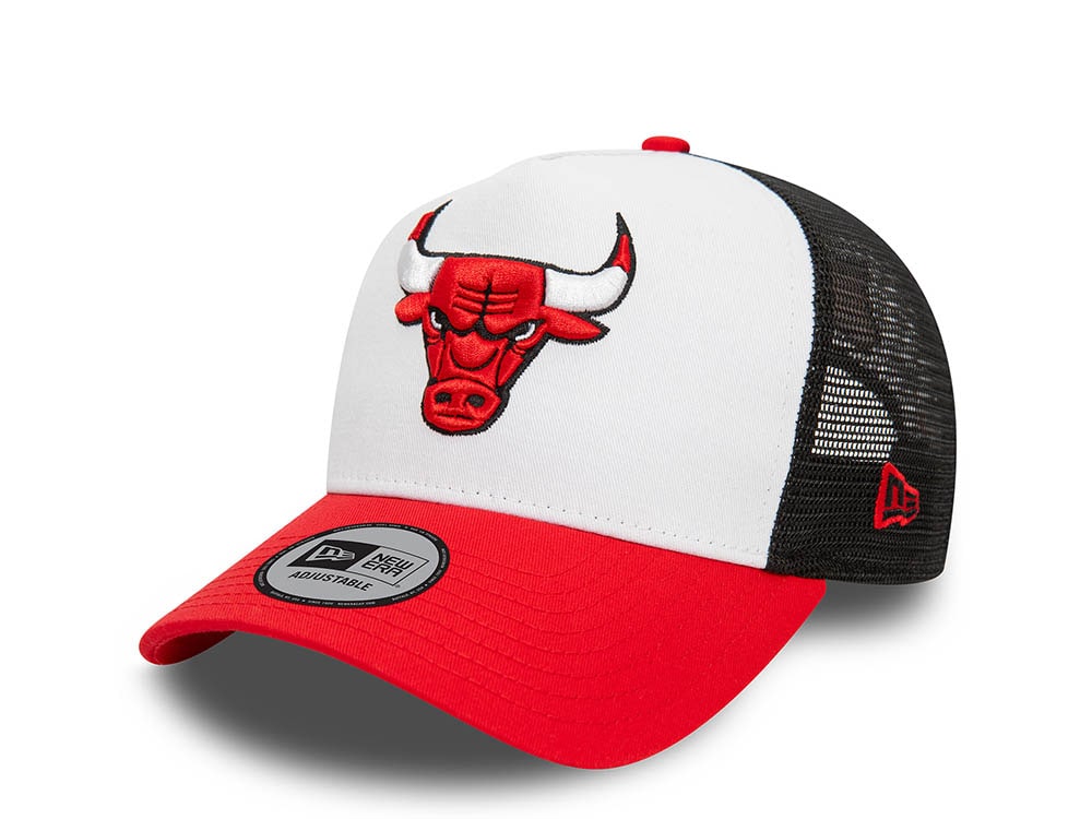 New Era Chicago Bulls White 9Forty Trucker A Frame Snapback Cap