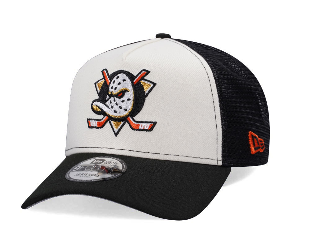 New Era Anaheim Ducks Chrome Two Tone Edition Trucker 9Forty A Frame Snapback Cap