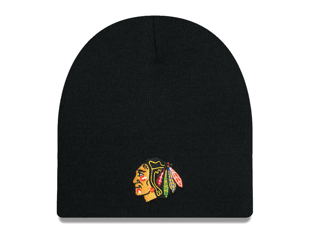 American Needle Chicago Blackhawks Cuffless Black Knit