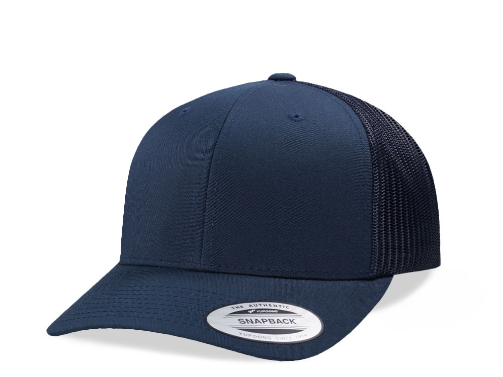 Yupoong Basic Navy Retro Trucker Snapback Hat