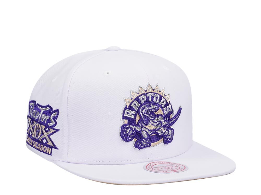 Mitchell & Ness Toronto Raptors 20th Anniversary Winter White Hardwood Classic Snapback Cap