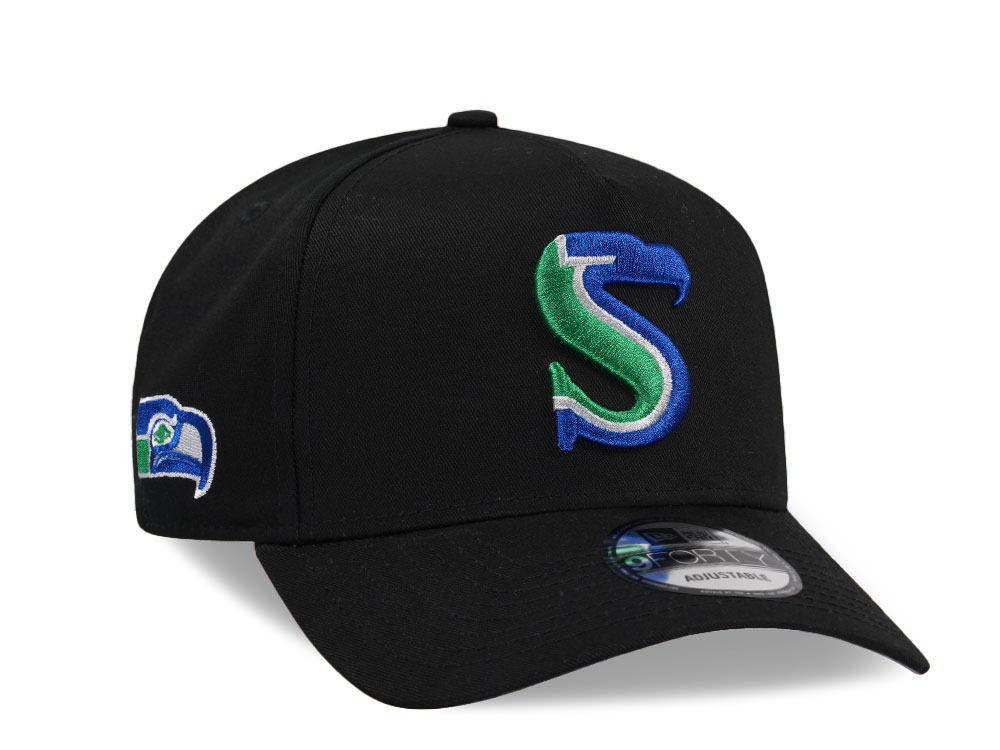 New Era Seattle Seahawks City Originals Black A Frame 9Forty Snapback Cap