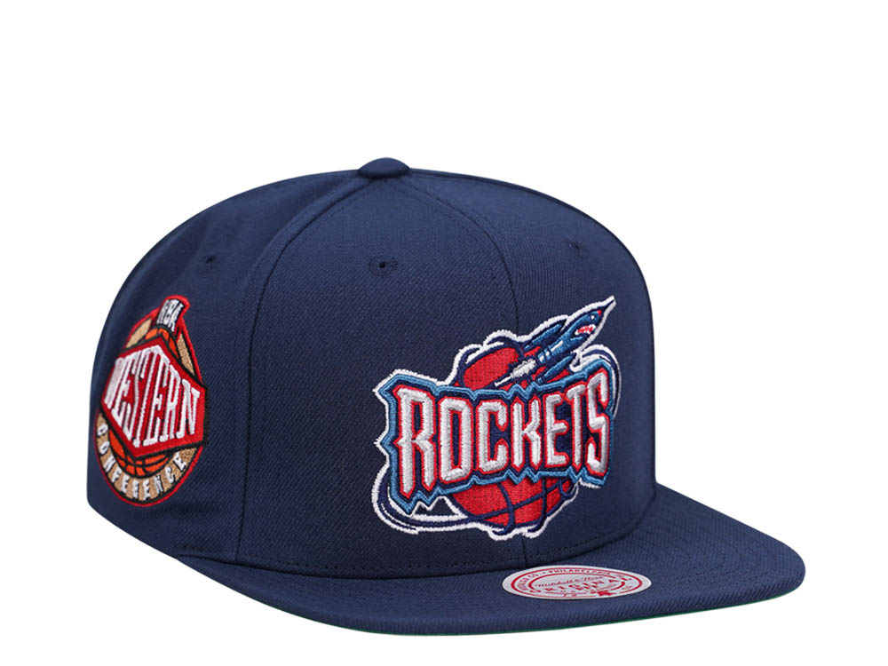 Mitchell & Ness Houston Rockets Conference Patch Navy Snapback Cap