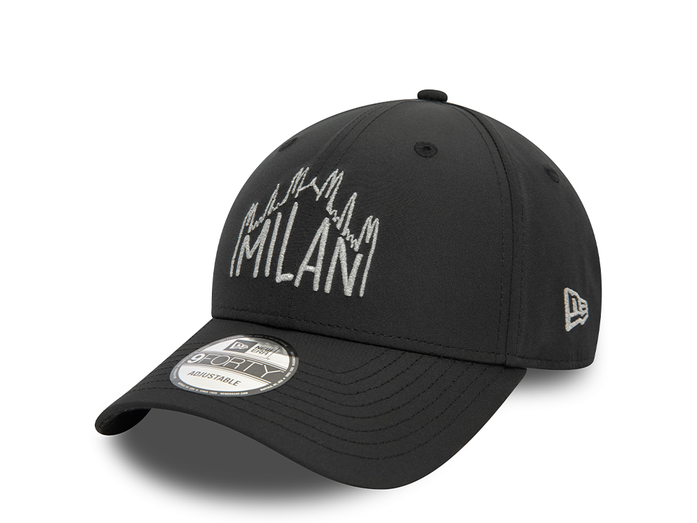 New Era AC Milan Black Reflective 9Forty Strapback Cap