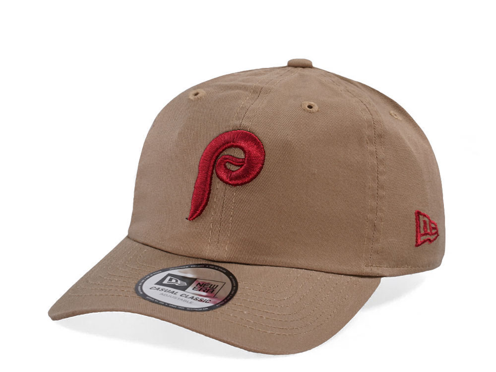 New Era Philadelphia Phillies Khaki Casual Classic Edition Strapback Cap