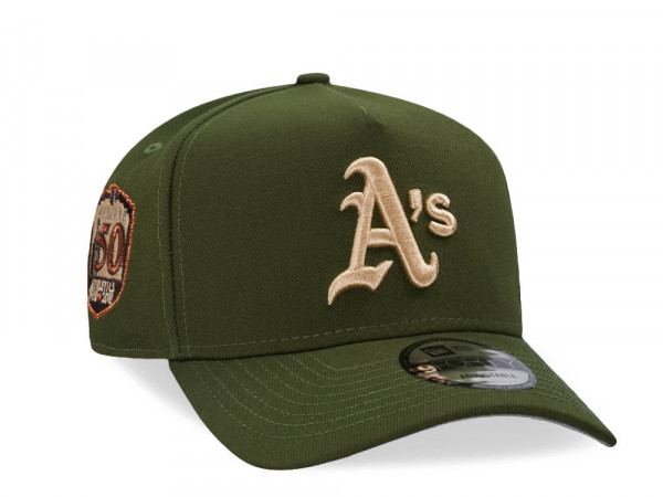 New Era Oakland Athletics 50th Anniversary Olive Copper A Frame 9Forty Snapback Cap