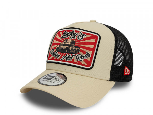 New Era Luckys Custom White Trucker A Frame Snapback Cap