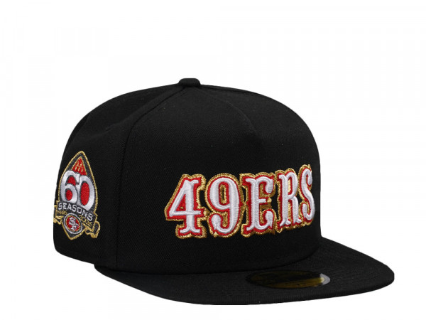 New Era San Francisco 49ers 60 Season Black Throwback Edition 59Fifty A Frame Fitted Cap