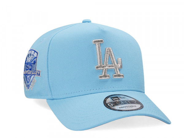 New Era Los Angeles Dodgers 50th Anniversary Sky Blue 9Forty A Frame Snapback Cap