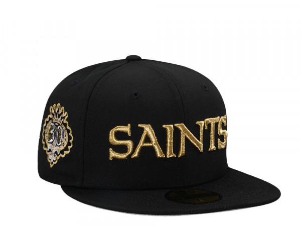 New Era New Orleans Saints 30th Anniversary Black Prime Edition 59Fiftys Fitted Cap