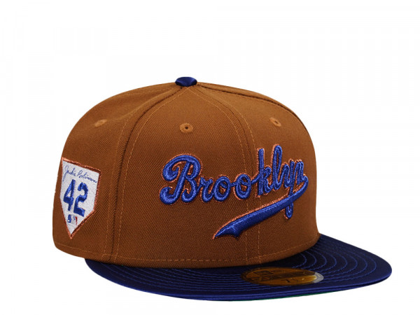 New Era Brooklyn Dodgers Jackie Robinson Bourbon Satin Brim Edition 59Fifty Fitted Cap